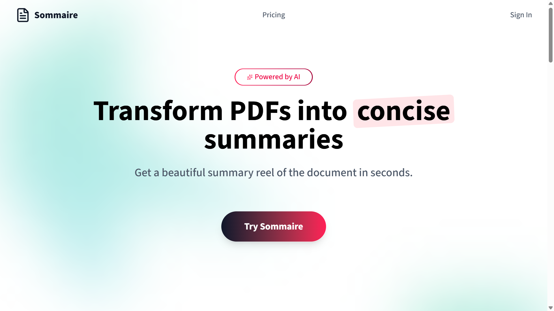 Sommaire — AI PDF Summarization Platform